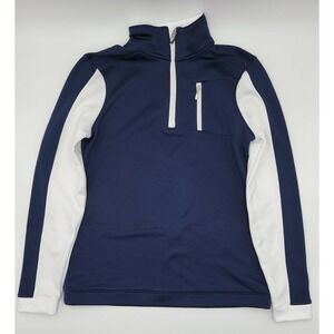 IZOD GOLF 1/4‎ Zip Windbreaker Size XS Navy Blue with White Accents #C154
